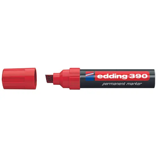 Маркер Edding Permanent e-390, 4 – 12 мм, клиновидный, красный (e-390/02)