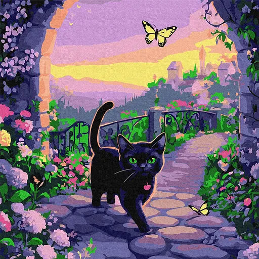 Набір для розпису по номерах Казковий кіт, Ideyka, 40x40 см, КНО6780