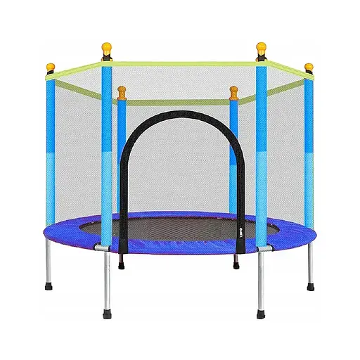 Дитячий батут BB Producis 140см із захисною сіткою + 6 опорних ніжок (Синій)