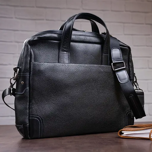 Чоловіча шкіряна сумка для ноутбука SHVIGEL 37х31х8 см sum0012569 - фото 7