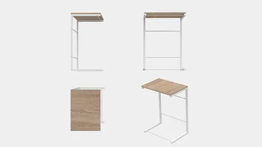 Столик Террі Ferrum-decor 650x440x330 Білий метал ДСП Дуб Сонома 16 мм (FRD-104658) - фото 8