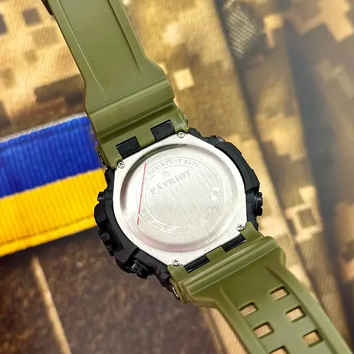 Наручний годинник чоловічий 002AGUASI Тризуб срібло Зелені + Коробка. Patriot acs0031074 - фото 4