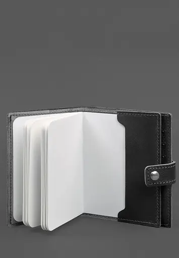 Кожаная обложка-портмоне на паспорт с гербом Украины 25.1 Черная - фото 4