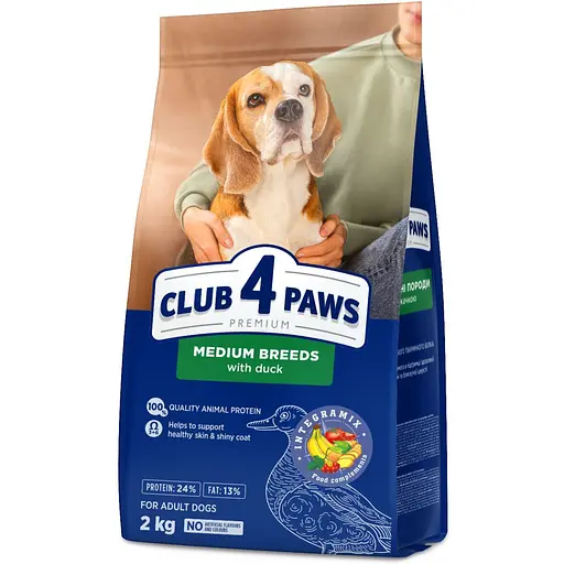 Сухий корм Club 4 Paws Premium для середніх порід собак  З качкою 2 кг - фото 1