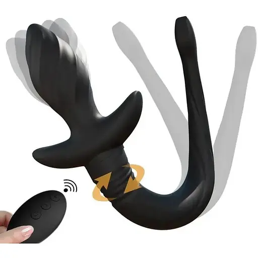 Силіконова анальна пробка хвіст із вібрацією - фото 1