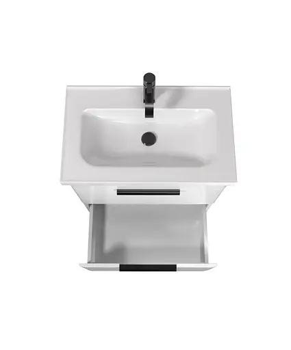 Тумба Мойдодир Iris 65-A з умивальником Fenova 65 підвісна Білий - фото 6