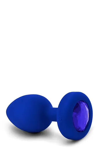 Анальна пробка B-Vibe Vibrating Jewel Plug L/XL 11.1 см (синій) - фото 5