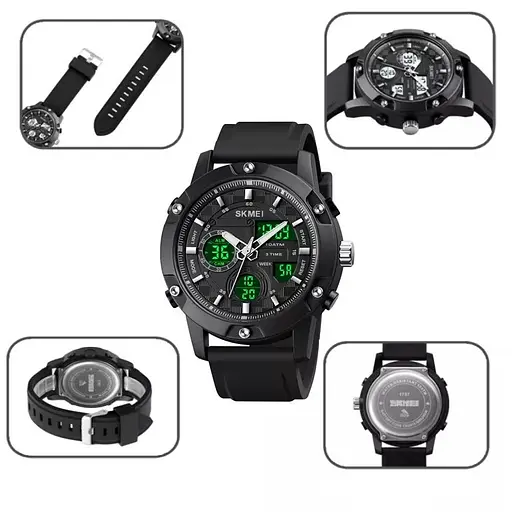 Наручний годинник чоловічий Skmei 1757 Black White, 1757BKWT (18426) - фото 6