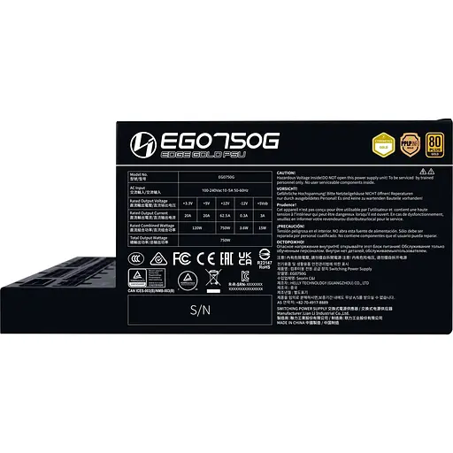 Блок живлення Lian Li Edge 750W 80+ Gold Black (G9P.EG0750G.B000.EU) - фото 3