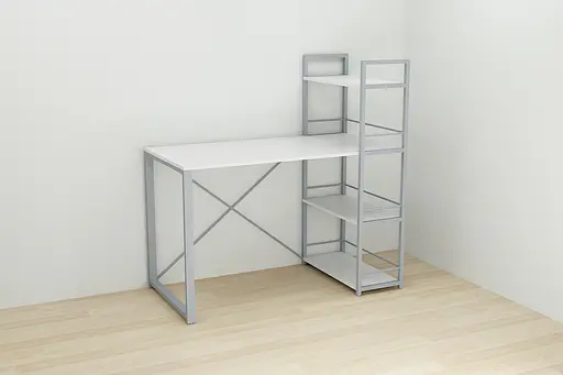 Письмовий стіл Ferrum-decor Серії Конект з етажеркою 75x120x60 сірий ДСП Біле 16мм (FRD-104230) - фото 4