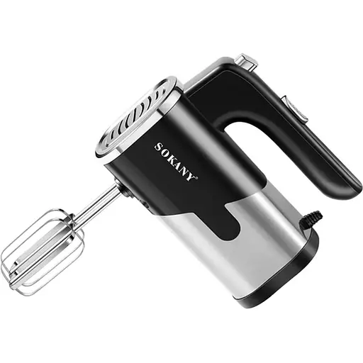 Ручний міксер Sokany SK-6621 із насадками для тесту 5 швидкостей 800 Вт Чорний із сірим - фото 1