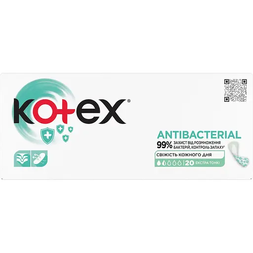 Уцінка. Щоденні прокладки Kotex Antibacterial Extra Thin 20 шт.
