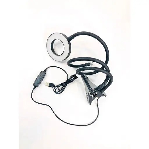 Кільцева лампа 2in1 з тримачем для телефона 9 см - фото 1