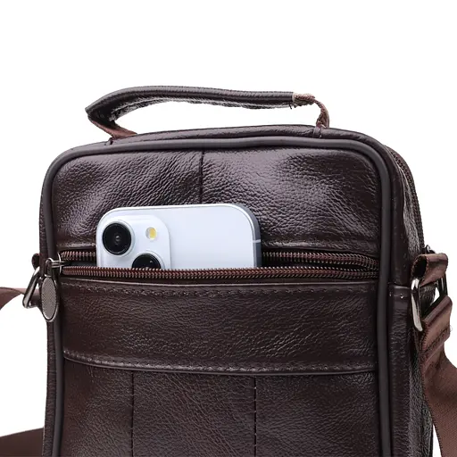 Невелика вертикальна сумка з ручкою для чоловіків із натуральної шкіри Vintage 17х19,5х7 см sum0027475 - фото 6