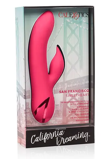 Вібратор кролик CalExotics California Dreaming San Francisco 12х3.3 см рожевий - фото 3