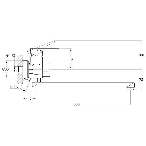 Змішувач для ванни TROYA NOD7-A188 одноважільний 30412 - фото 2