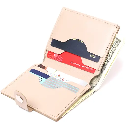 Классическое кожаное портмоне Shvigel 9х10х1 см acs0029707 - фото 5