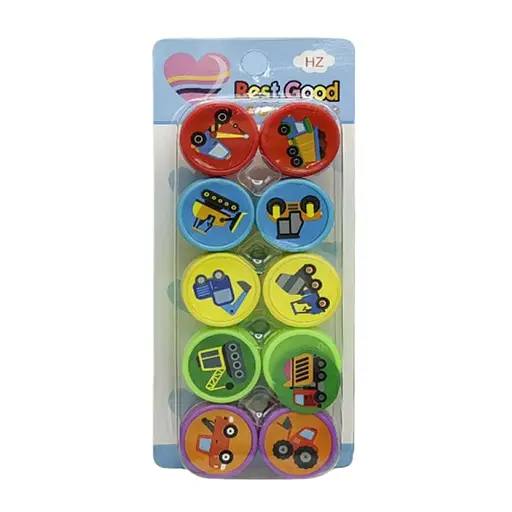 Набор штампиков Машина, 25 мм, 10 шт., в блистере, 1019-A (в ассортименте)