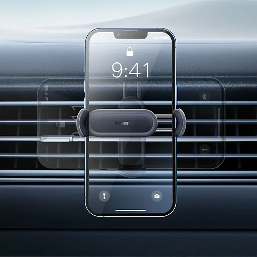 Автотримач для телефона Baseus Steel Cannon 2 Air Outlet Car Mount Black - фото 8