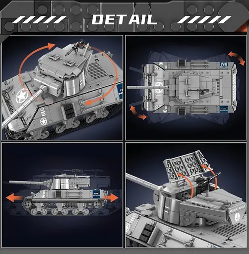 Конструктор танк М36  на радіокеруванні  Mould King Jackson Tank Destroyer Technik військова техніка  для дорослих та дітей 1057 деталей - фото 5