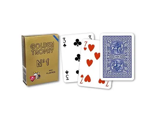 Карты игральные Modiano Golden Trophy 100% Plastic (blue) (00450) - фото 3