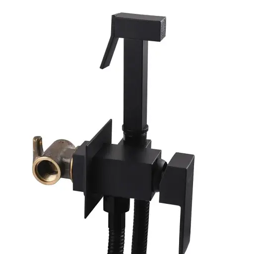 Змішувач вбудований з гігієнічним душем Globus Lux Niagara GLN-0-106MIX-BB Black 30412 - фото 3