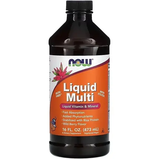 Рідкі вітаміни NOW Multi Liquid, 473 мл з натуральними  добавками - Лісова ягода