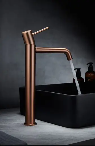 Смеситель для умывальника Imex Monza высокий PVD матовое розовое золото BDM039-3ORC Теплый закат - фото 2