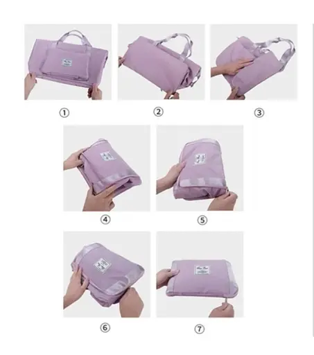 Дорожная сумка для путешествий для ручной клади Сиреневый цвет 42*28см (+12 см)*22см - фото 7