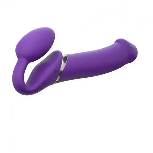 Безремневий страпон Strap-On-Me Vibrating Violet XL регульований з вібрацією та з пультом ДК діаметр 4.5 см - фото 2