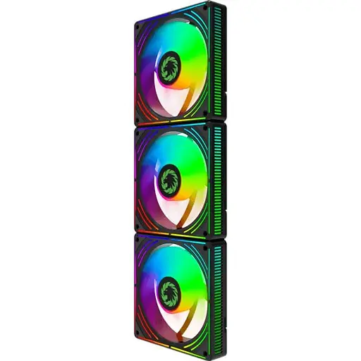 Комплект вентиляторов GameMax 3*120мм mm Black frame ARGB Fan RA300 BK (RA300 BK) - фото 4
