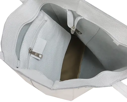 Женская сумка из натуральной кожи Borsacomoda белая sum0028732 - фото 6