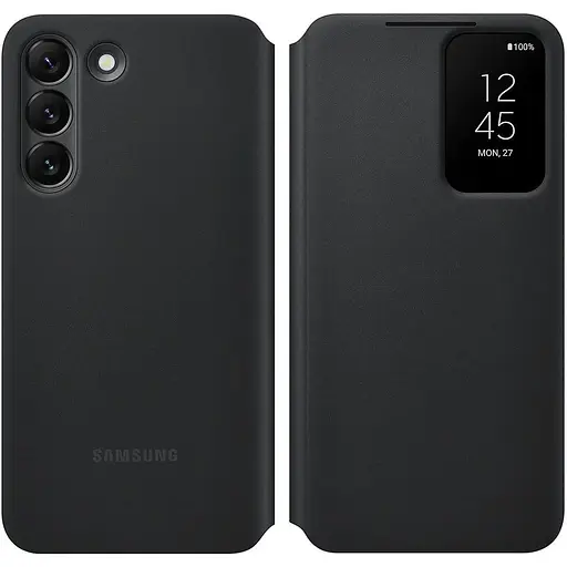 Оригинальный чехол-книжка Samsung S-View Clear View Cover для Galaxy S22 Plus (6.6") Черный EF-ZS906CBEGRU - фото 10