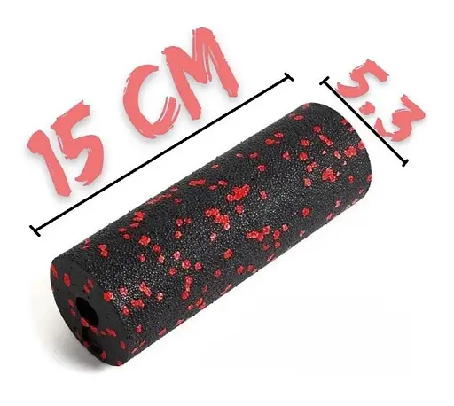 Набір для масажу та йоги PowerPlay PP_4091 EPP (2 м'ячики + валик масажер 15*5,3 см) Red + гумка 11 кг (PP_4091_Red) - фото 7