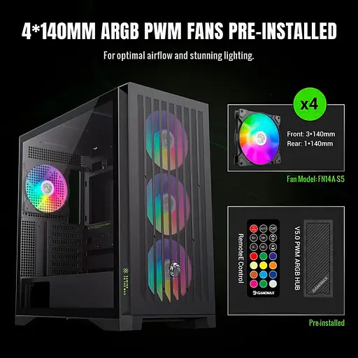 Корпус GameMax LEADER 2 без блока питания, черный (LEADER 2 BK) - фото 9