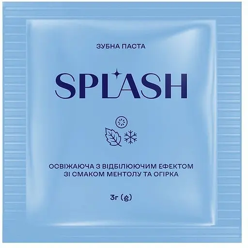 Зубная паста Splash миниатюра освежающая с отбеливающим эффектом со вкусом ментола и огурца - фото 1