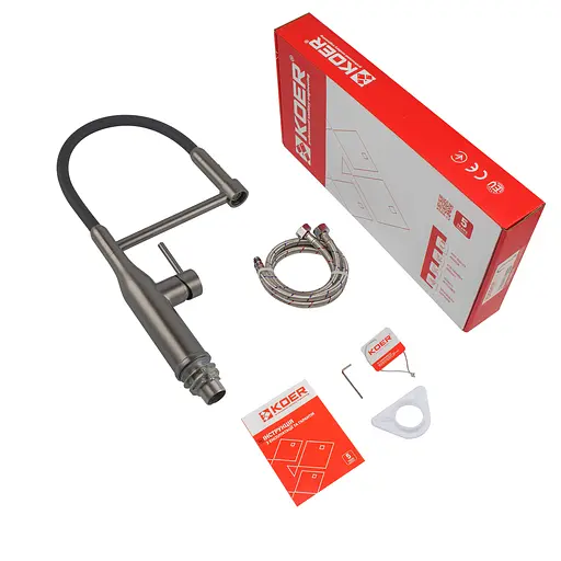 Змішувач для кухні із силіконовим виливом Koer KI-70005-07 KR3389 Графіт - фото 2