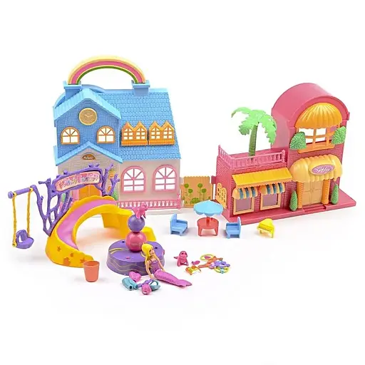 Игровой набор домика для кукол с качелями с фигурками IM419