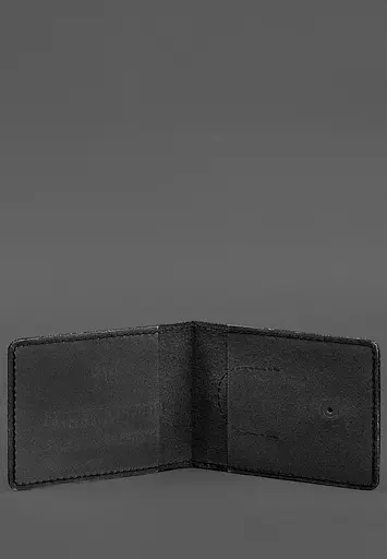 Кожаная обложка для удостоверения участника боевых действий (УБД) с карманом для жетона черная - фото 3