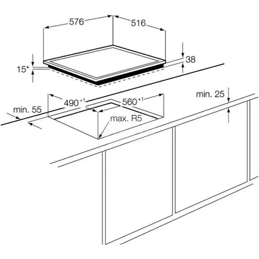 Варильна поверхня Electrolux EHF16240XK електрична (113319) - фото 2