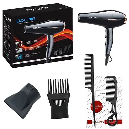 Фен для сушіння та укладання волосся Daling DL-3007 з концентратором 3000 Вт - фото 3