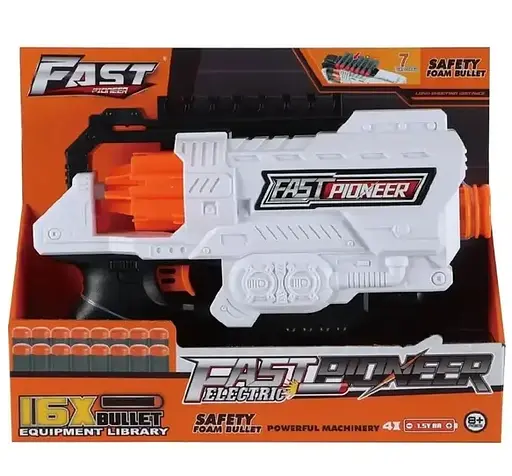 Бластер BIG529 Fast Pioneer Electric з м'якими патронами 16шт (6953505663529) - фото 1