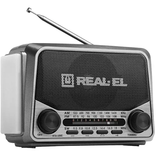 Радиоприемник портативный Real-EL X525 Grey с фонариком