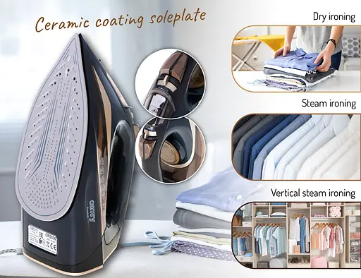 Праска Camry CR 5036 black-gold 3400Вт/ 360 мл/ кераміка/ ''Крапля-стоп''/автовимкнення/ чорна - фото 8