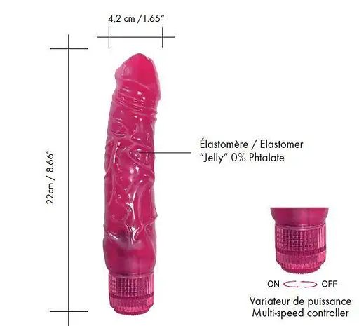Фалоімітатор вібратор Dorcel Jelly Boy, діаметр 4,2 см ТПЕ, плавне регулювання потужності вібрації - фото 2