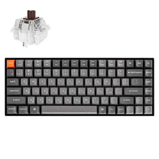 Keychron Клавіатура механічна K2 Max 84Key, K Super Brown, WL/BT/USB-A, QMK, EN/UKR, RGB, чорний - фото 2