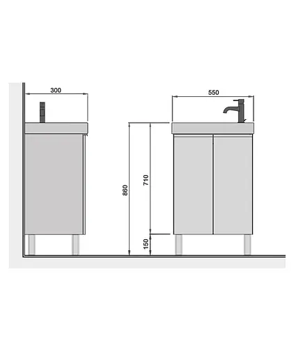 Тумба Мойдодир Perl 55-U с умывальником Dana 55 Белый универсальная Белый - фото 6