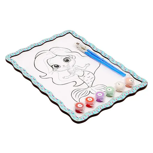 Дитячий набір для розпису по дереву "Русалка" PuzzleOK Puz-22963 формат А4 - фото 2