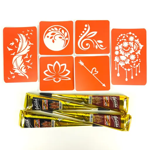 Набор хны с трафаретами для био-папа №3 henna-set-03 - фото 4