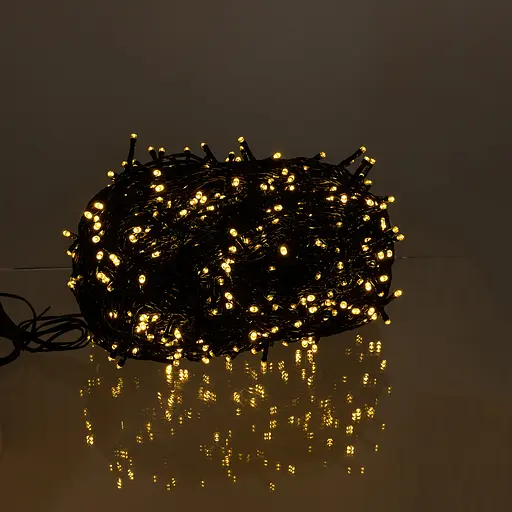 Новорічна гірлянда вулична GarlandoPro 100 м 1000 LED сонячна батарея чорний провід Жовтий SB1000L100MBY